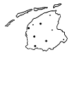 Friesland, a province in the Netherlands. The Frisian Islands, Friesland to hear, are shown.